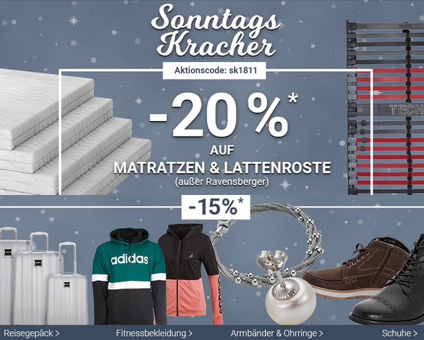 Bild zu Karstadt SonntagsKracher, z.B. 20% Rabatt auf Matratzen und Lattenroste