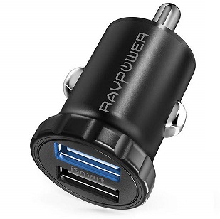 Bild zu [Prime] 2-Port Auto RAVPower Ladegerät 24W 4,8A Super Mini USB mit iSmart für 6,29€