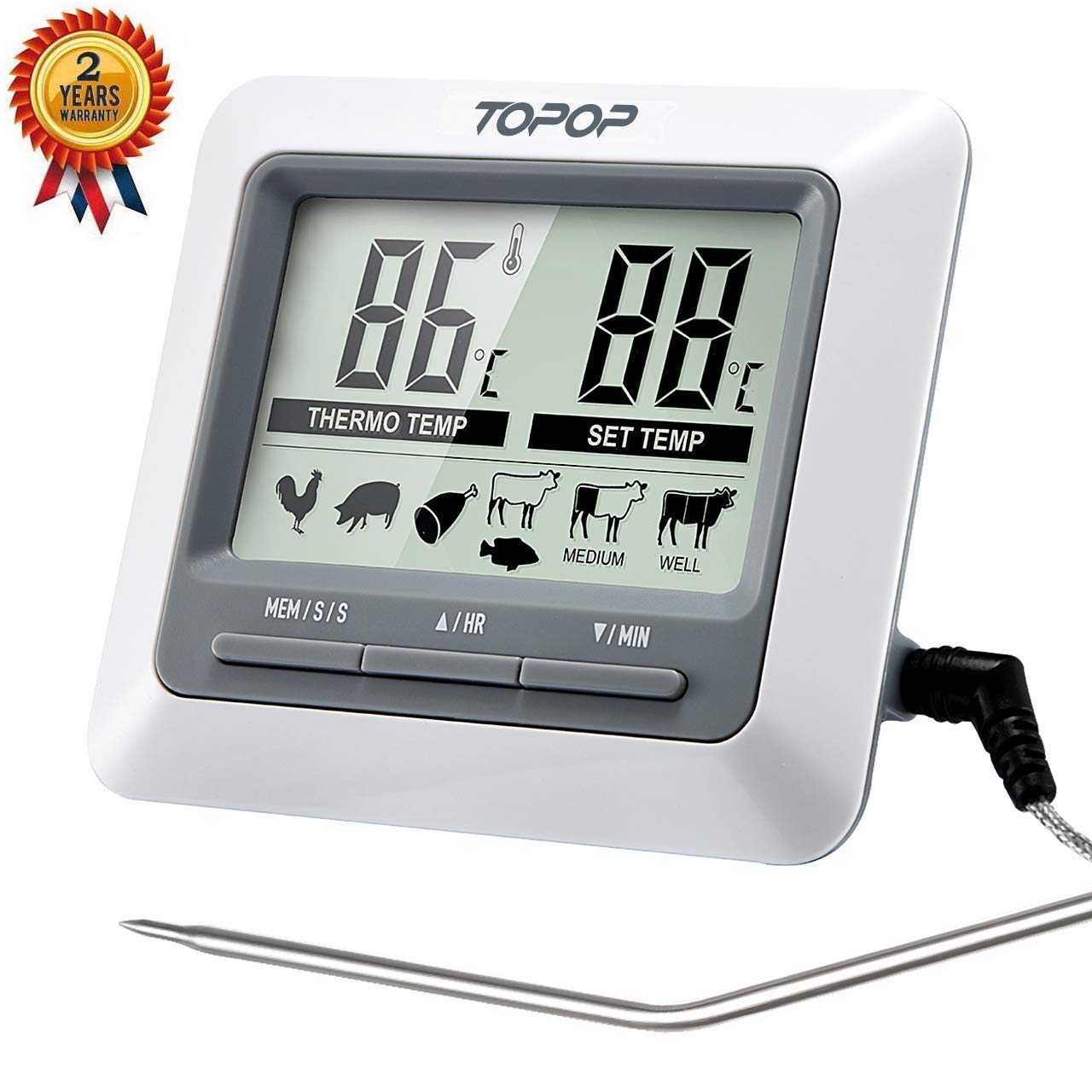 Bild zu [Prime] Topelek Grillthermometer LCD-Display für 8,99€