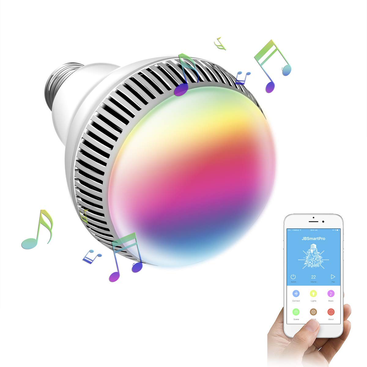 Bild zu morpilot LED-Leuchtmittel mit Musik-Bluetoothfunktion (E27) für 11,39€