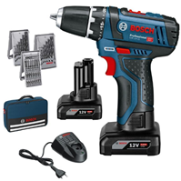 Bild zu Bosch Akku-Bohrschrauber GSR 12V-15 inkl. 2x 4 Ah Akku + 39tlg.  Zubehör Set für 101€ inkl. Versand (Vergleich: 117,95€)