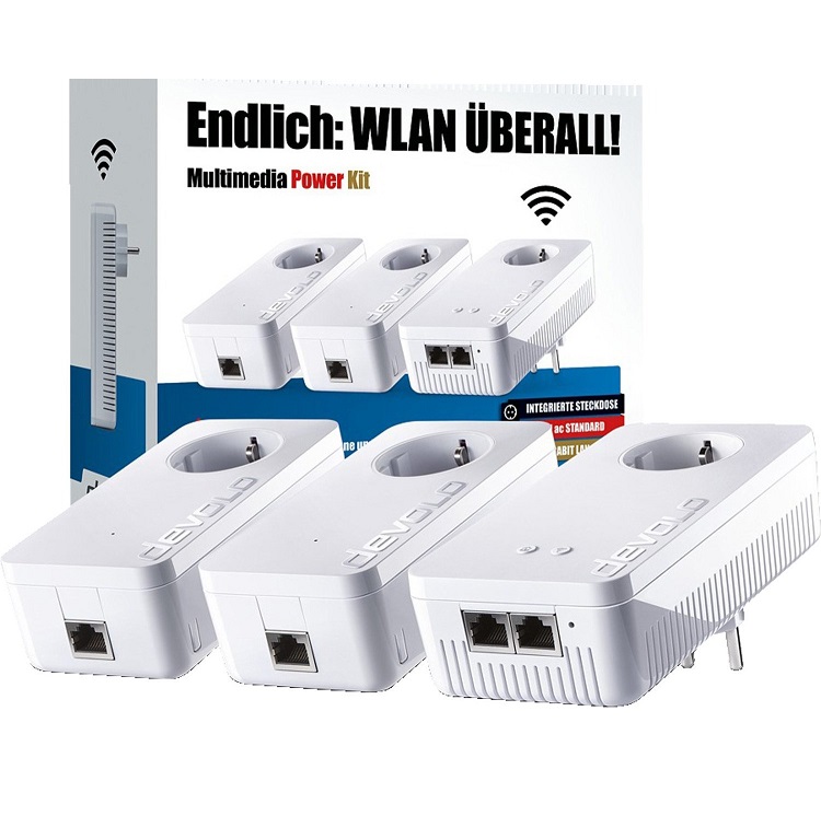 Bild zu devolo dLAN Multimedia Power Kit (1200 Mbit/s) für 149,90€ (Vergleich: 168,21€)