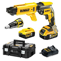 Bild zu Amazon.fr: DeWalt 18V Brushless Trockenbauschrauber + Magazinvorsatz + 2x 5,0 Ah Akku + Ladegerät) für 272,71€ inkl. Versand (Vergleich: 328€)