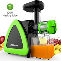 Entsafter Gemüse und Obst, Homever Slow Juicer Ausgestattet mit Einem Geräuscharmen Motor für Erstell[...]