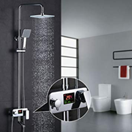 Homelody 3-Wege Duschsystem LCD Temperatur-Anzeige Duscharmatur mit Rainshower Regendusche Handbrause[...]