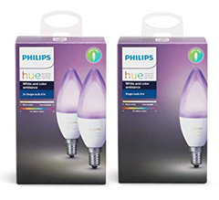 Bild zu Philips Hue White and Colour Ambience 3-Pack (E14) für 85,64€ (Vergleich: 112,85€)