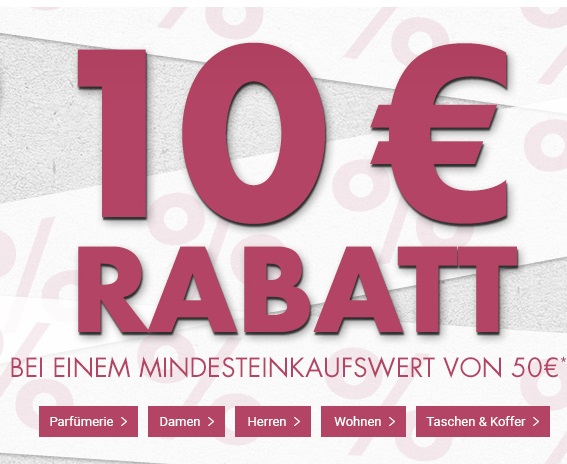 Bild zu Nur heute: 10€ Rabatt auf (fast) alle Artikel im Karstadt Online-Shop (ab 50€ Bestellwert)