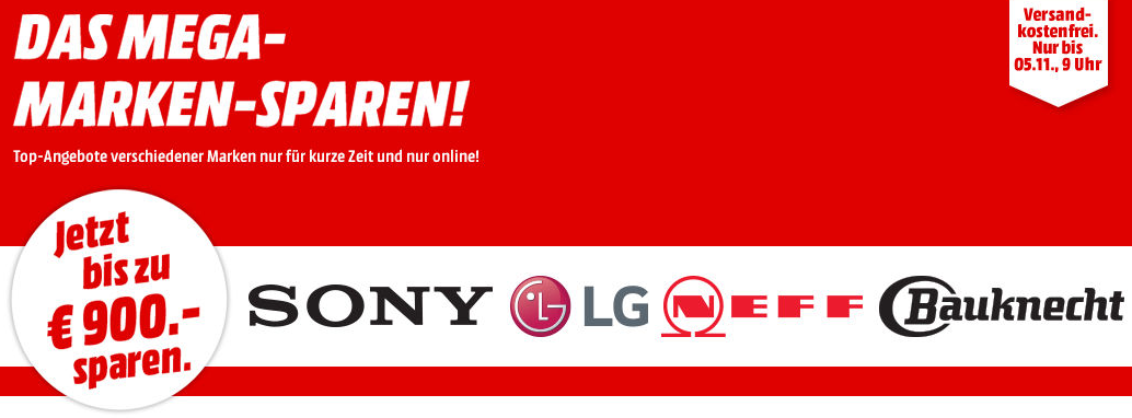 Bild zu MediaMarkt: Mega Marken Sparen mit Angeboten von Sony, LG, Neff und Bauknecht