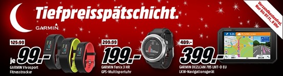 Bild zu MediaMarkt Tiefpreisspätschicht mit Angeboten von GARMIN, z.B. Vivosport Fitnesstracker S/M für 99€ (Vergleich: 119,95€)