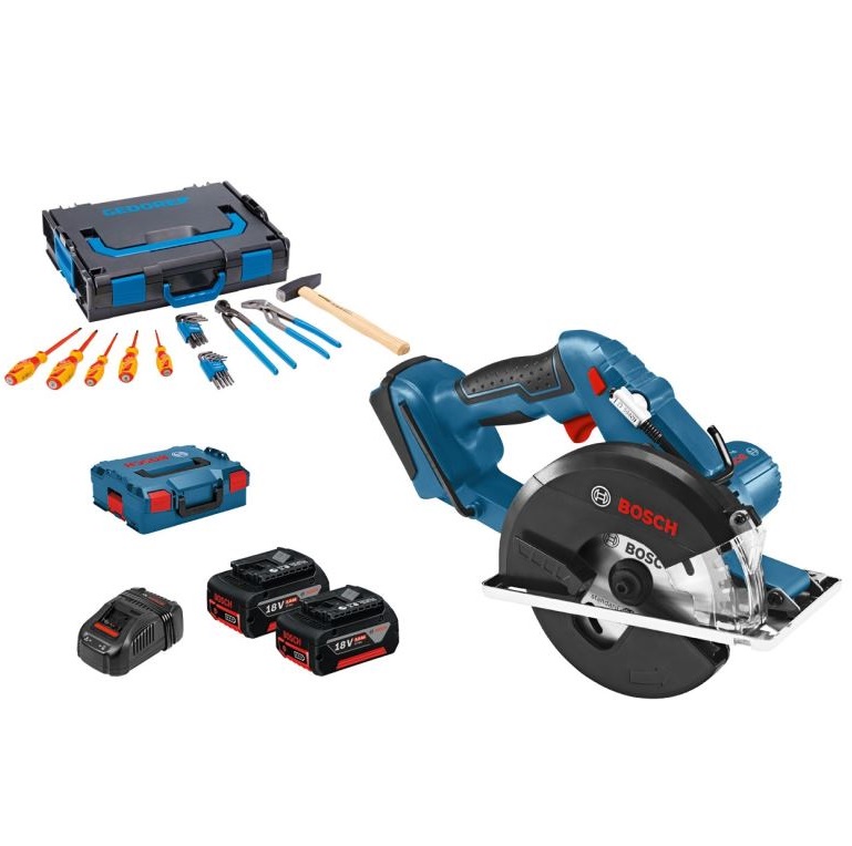 Bild zu Akku-Kreissäge Bosch GKM 18 V-Li + 2x 5,0 Ah Li-Ion Akku + L-Boxx + Gedore-Boxx für 263,24€ (Vergleich: 324,95€)