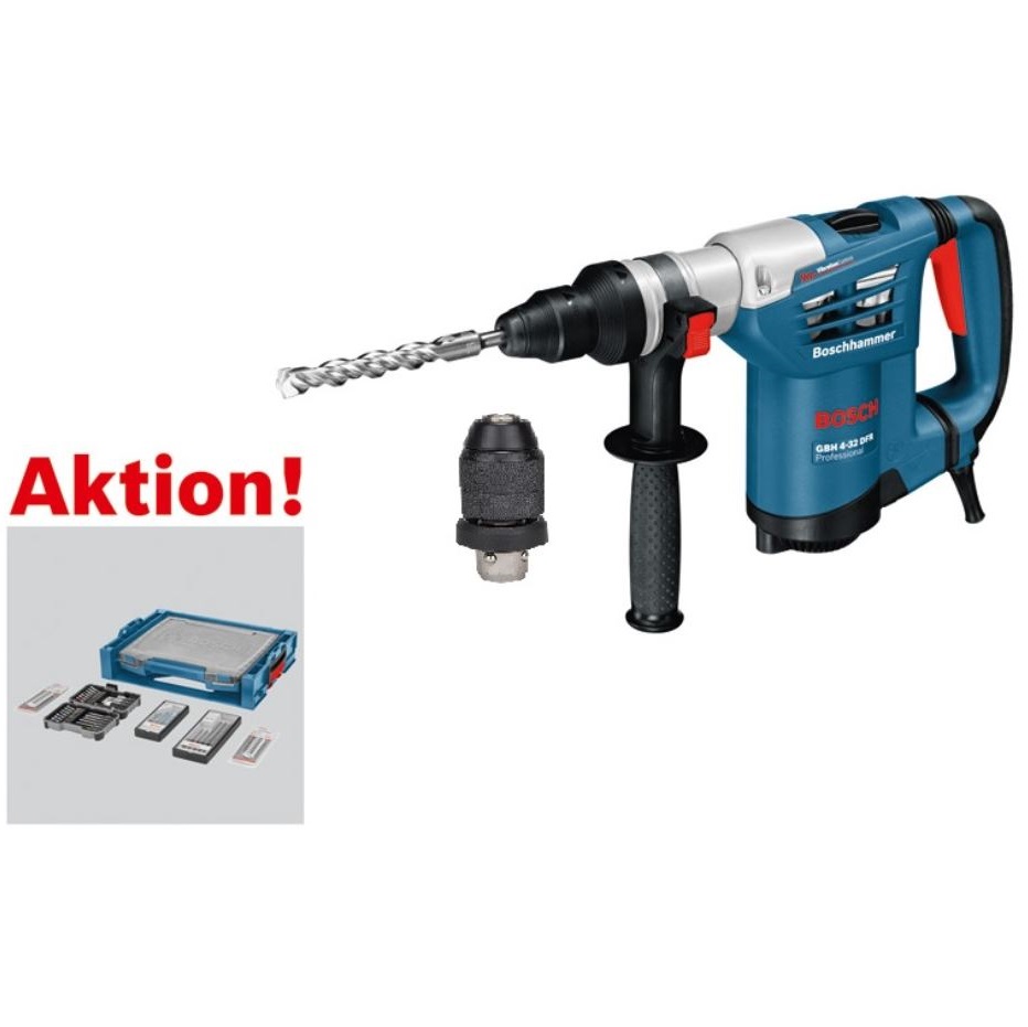 Bild zu Bosch SDS Plus Bohrhammer GBH 4-32 DFR mit L-BOXX Zubehör-Set für 343,50€ (Vergleich: 448,37€)