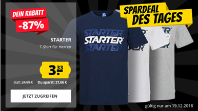 Bild zu SportSpar: STARTER Herren T-Shirt für 7,28€ inkl. Versand (Vergleich: 17,26€)