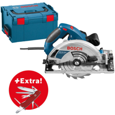 Bild zu Bosch Professional Handkreisäge GKS 65 GCE 1.800 Watt L-BOXX + Victorinox für 199,99€ inkl. Versand (Vergleich: 239€)