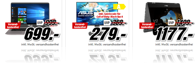 Bild zu [Top – bis 9 Uhr] MediaMarkt Tiefpreisspätschicht mit Asus, so z.B. ASUS ZenBook S UX391UA für 988€ (Vergleich: 1.207,99€)