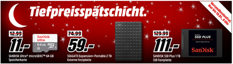 Bild zu MediaMarkt Tiefpreisspätschicht mit reduzierten Speichermedien