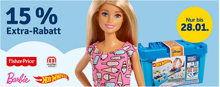 Bild zu MyToys: 15% Extra Rabatt auf Fisher-Price, Mattel, Barbie & Hot Wheels (ab 29€ MBW)