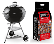 Bild zu [schnell] Weber One-Touch Original Grill (57cm) + Weber Briketts (8kg) für 129,90€ (Vergleich: 170,49€)