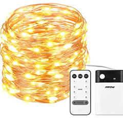 Bild zu Mpow 100 LEDs Lichterkette (8 Modi, Dimmbar mit Fernbedienung, Batterie oder USB-Betrieb) für 6,96€