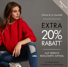 Bild zu Guess: Sale mit bis zu 60% Rabatt + 20% Extra Rabatt + kostenloser Versand (ab 20€) + kostenloser Rückversand