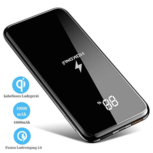 Bild zu HOKONUI Powerbank mit 10000mAh (QuickCharge 3.0, drahtloses Schnellladegerät) für 19,25€