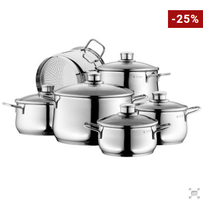 Bild zu WMF Topfset Diadem Plus, 6-teilig für 93,95€ inkl. Versand (Vergleich: 110,38€)