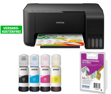 Bild zu Epson EcoTank ET-2710 Tintenstrahl-Multifunktionsgerät + 2 Jahre unbegrenzt drucken für 189€ inkl. Versand (Vergleich: 278,91€)