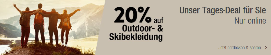 Bild zu Galeria Kaufhof: 20% Rabatt auf Outdoor & Ski Sortiment