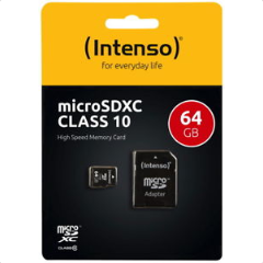 Bild zu Intenso Micro SDXC 64GB Speicherkarte Class 10 inkl. SDXC Adapter für 8,88€ (Vergleich: 12,28€)