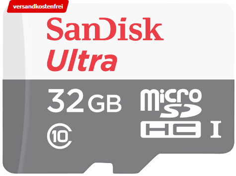 Bild zu SANDISK Ultra microSDHC Speicherkarte 32 GB für 7€ inkl. Versand (Vergleich: 11€)