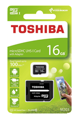 Bild zu [TOP] TOSHIBA M203 Micro SD Karte 16 GB für 2€ bei Zahlung per Masterpass (Vergleich: 6,87€)