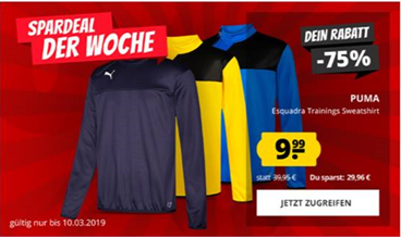 Bild zu PUMA Esquadra Herren Trainings 1/4 Zip Sweatshirt für 13,94€