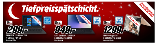 Bild zu MediaMarkt Tiefpreisspätschicht mit günstigen Notebooks