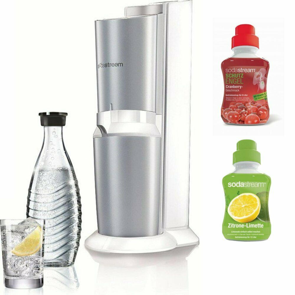 Bild zu SodaStream Crystal 1.0 Wassersprudler + CO2 + 1 x 0,6 Liter Flasche + 2 x Sirup für 84,99€ (Vergleich: 104,99€)