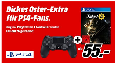 Bild zu SONY PlayStation 4 Wireless Dualshock 4 Controller (VG: 53,85€) inkl. Fallout 76 (VG 16,90€) für 55€