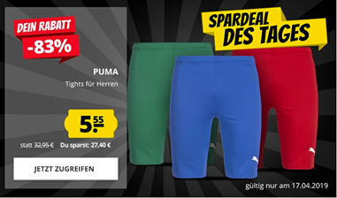 Bild zu Puma Herren Short Tights für 5,55€ zzgl. 3,95€ Versand