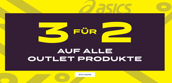 Bild zu Asics: 3 für 2 auf alle Outlet Produkte + kostenloser Versand/Rückversand