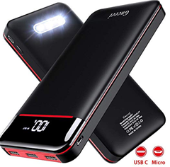 Bild zu Gnceei Powerbank mit 25000mAh-Hohe Kapazität sowie LED-Digitalanzeige + LED-Leuchten für 22,43€