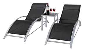 Bild zu Giardino Aluminiumliegen mit Beistelltisch 3er-Set (2 Liegen + Tisch) für 89,99€