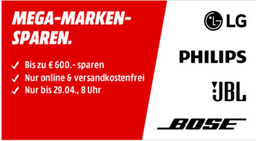 Bild zu MediaMarkt Mega Marken sparen mit Bose, LG, Philips und JBL