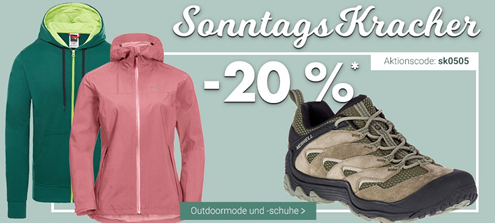 Bild zu Karstadt “Sonntags Kracher” mit z.B. 20% Rabatt auf Outdoorbekleidung