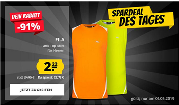 Bild zu SportSpar: Fila Herren Tank Top Shirt für je 2,22€ zzgl. Versand