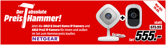 Bild zu Arlo Pro2 IP Kamera + ARLO Arlo Q für 555€ (Vergleich: 659,02€)