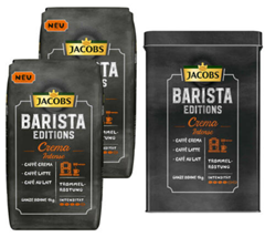 Bild zu JACOBS Barista Editions Kaffee Ganze Bohne 2 kg + Dose (2 verschiedene Sorten) für 19,98€