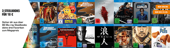 Bild zu Saturn: 3 Blu-ray Steelbooks für 18€ inklusive Versand