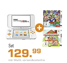 Bild zu Nintendo New Nintendo 2DS XL + Animal Crossing: Happy Home Designer + Mario & Luigi: Super Star Saga für 129,99€ (Vergleich: 158,75€)