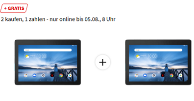 Bild zu [Doppelpack] 2 x LENOVO TAB E10 WIFI, Tablet , 16 GB, 10.1 Zoll, Slate Black für 149€