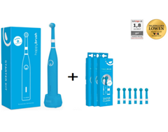 Bild zu Happybrush Blau Elektrische rotierende Akku Zahnbürste + 6x Gratis Ersatzbürsten für 19,99€ (Vergleich: 43,69€)