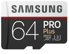 Bild zu SAMSUNG Pro Plus, 64 GB, micro-SDXC Speicherkarte, 100 MB/s für 19,80€