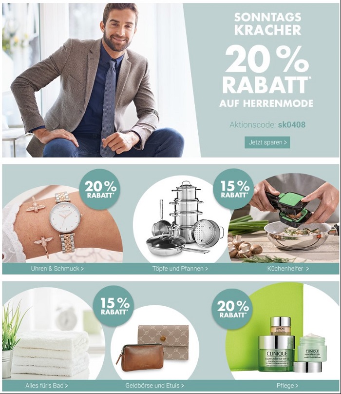 Bild zu Karstadt SonntagsKracher, z.B. 20% Rabatt auf Uhren & Schmuck