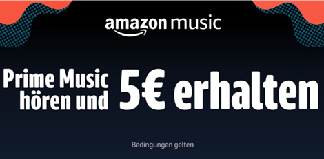 Bild zu Für eingeladene Amazon-Kunden: 30 Sekunden Prime Music hören einen 5€ Gutschein erhalten